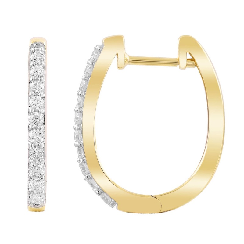 0.33ct Diamond Huggie Earrings In 9ct Yellow Gold