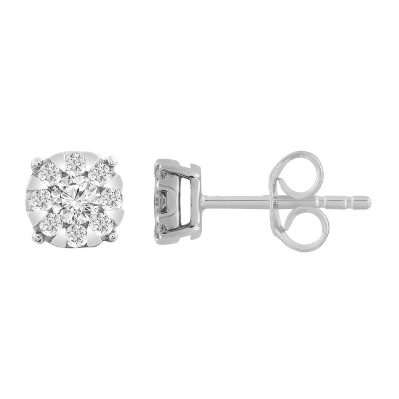 0.33ct Diamond Stud Earrings In 9ct White Gold