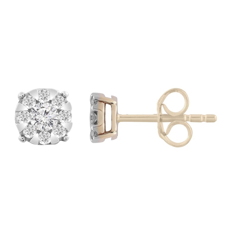 0.33ct Diamond Stud Earrings In 9ct Yellow Gold
