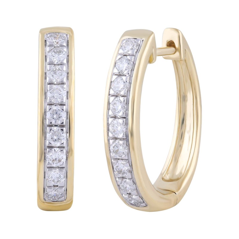0.503ct Diamond Huggie Earrings In 9ct Yellow Gold
