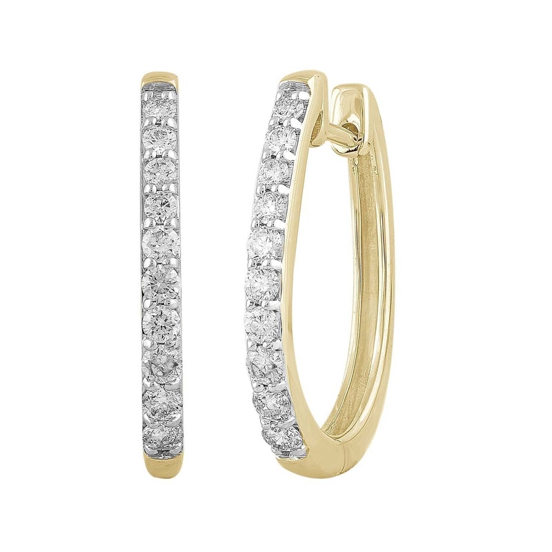 0.50Ct Diamond Huggie Earrings In 9ct Yellow Gold