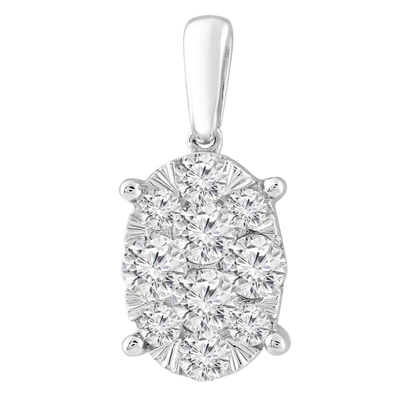 0.50ct Diamond Necklet In 9ct White Gold