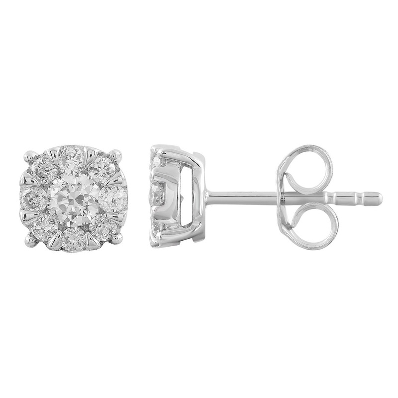 0.50ct Diamond Stud Earrings In 9ct White Gold