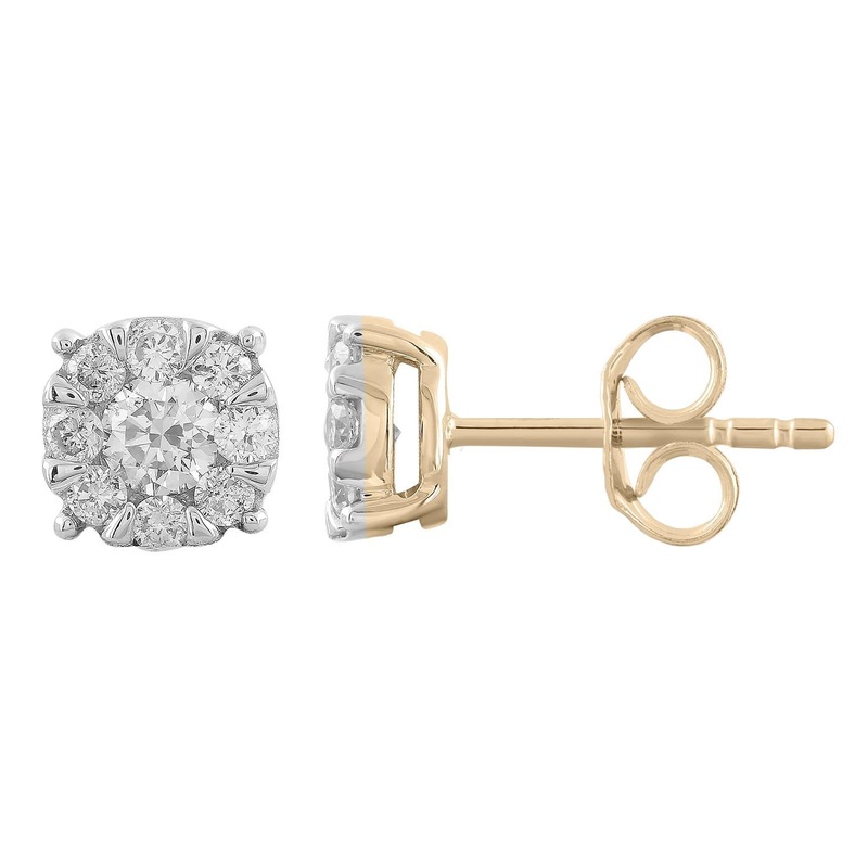 0.50ct Diamond Stud Earrings In 9ct Yellow Gold