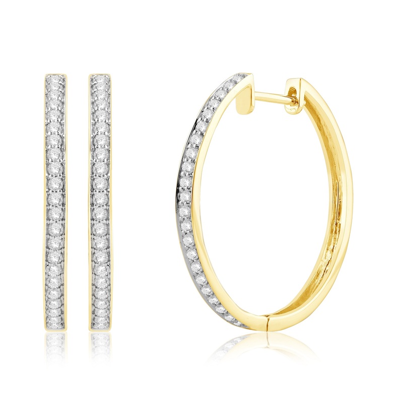 9Ct Gold 0.50Ct Diamond Huggie Earrings