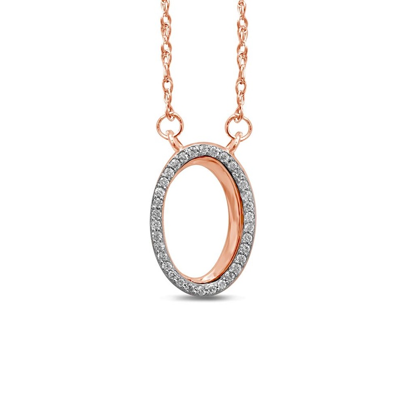 9Ct Rose Gold 0.15Ct Diamond Necklet