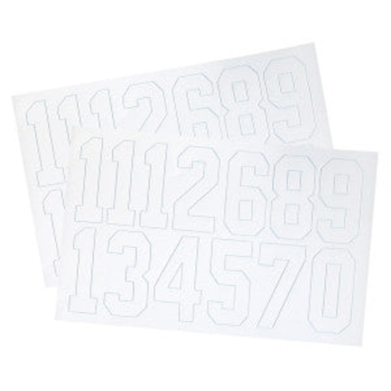 Number Decals White