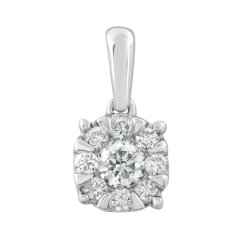 0.25ct Diamond Pendant In 9ct White Gold