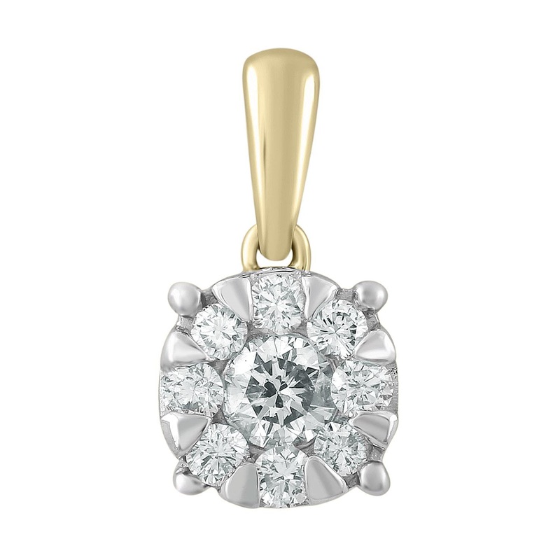 0.25ct Diamond Pendant In 9ct Yellow Gold