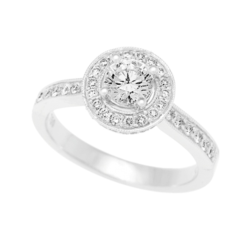 18ct Gold Halo Engagement Ring