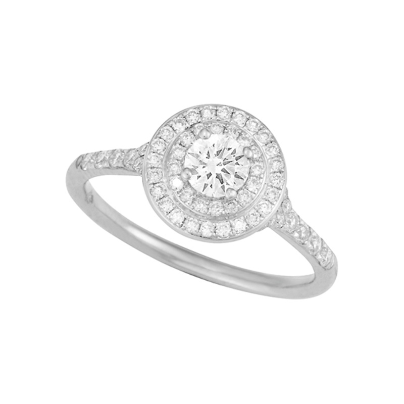 18ct Gold Round Brilliant Cut Double Halo Engagement Ring