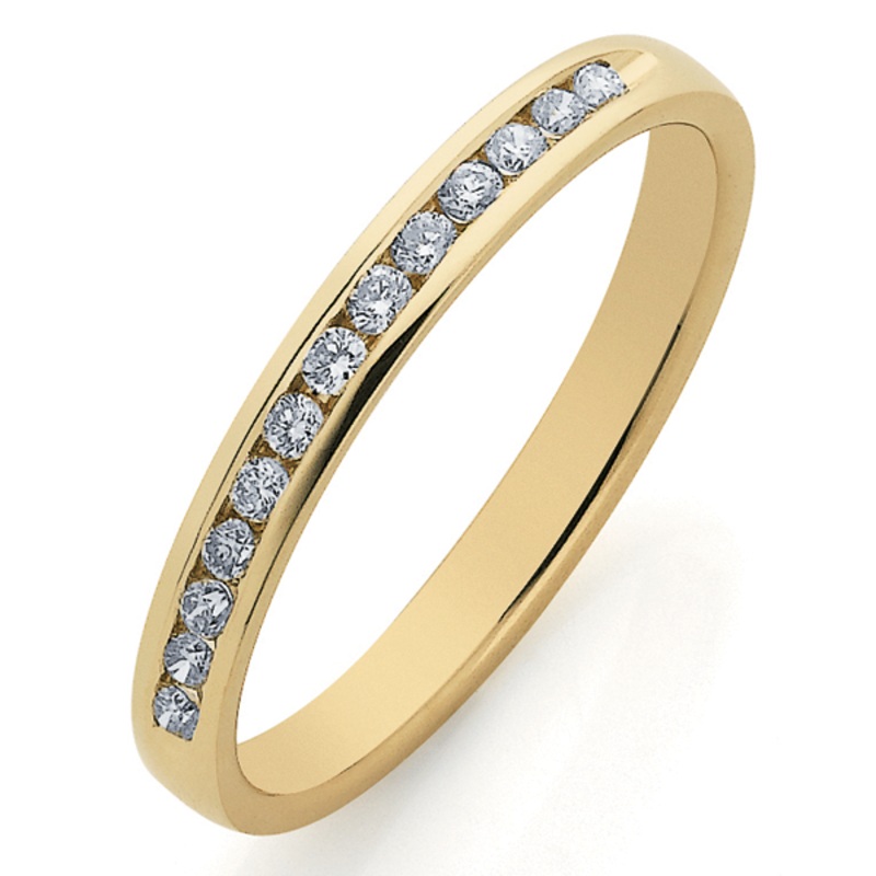 9ct Gold Diamond Channel Set Band