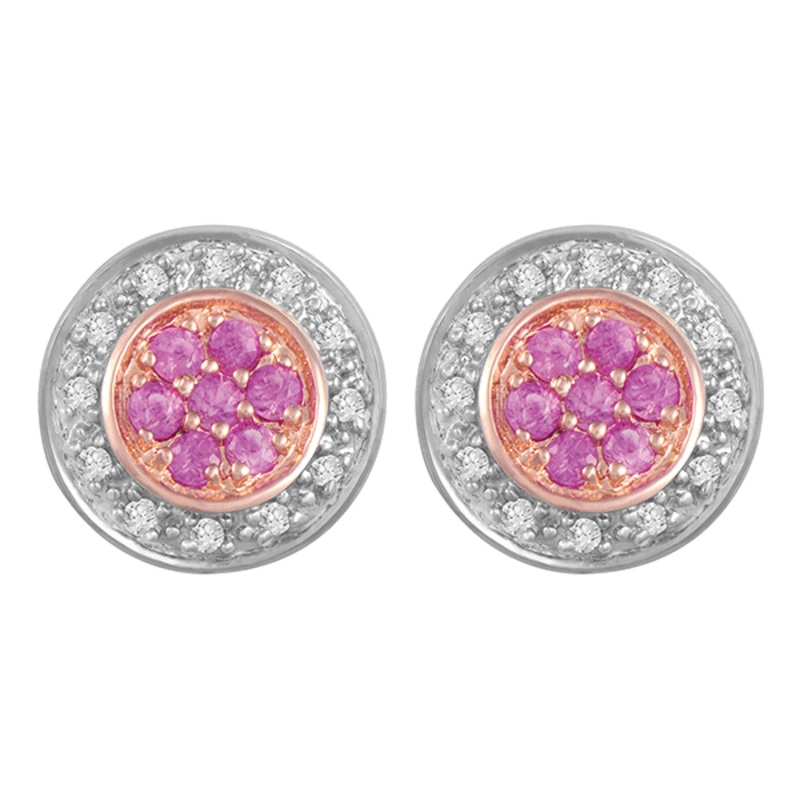 9ct Gold Pink Sapphire Dress Earring