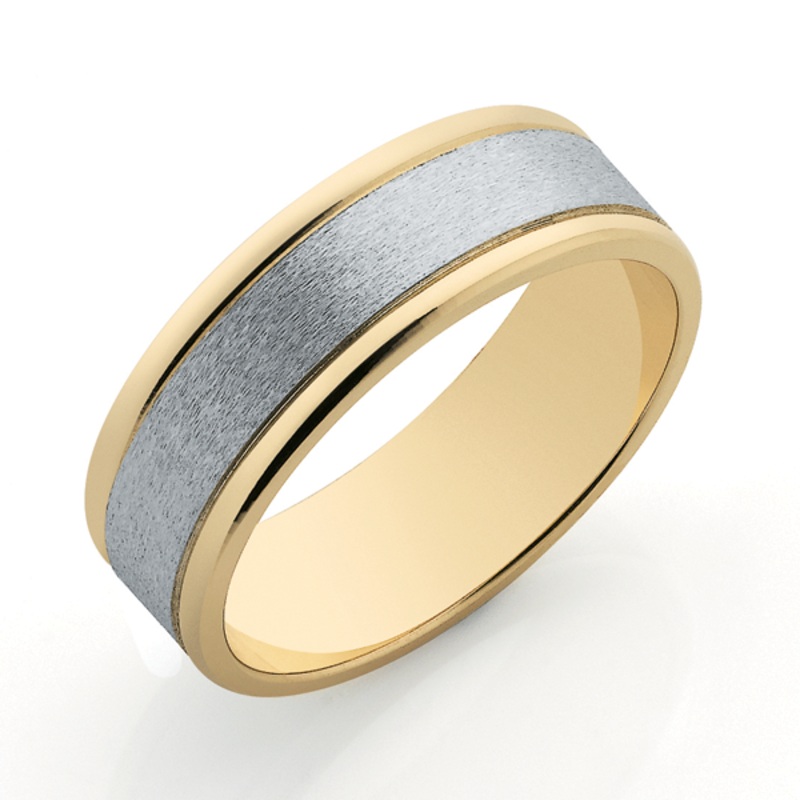 9ct & White Gold 7mm Band