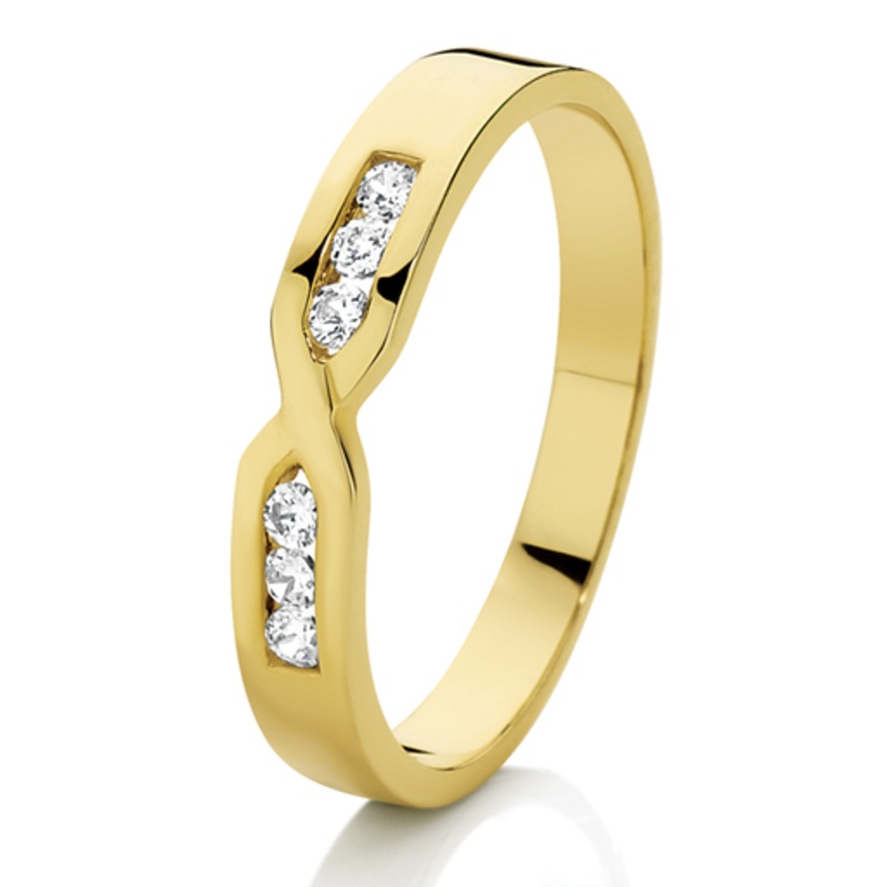 9ct White gold Crossover Diamond Band