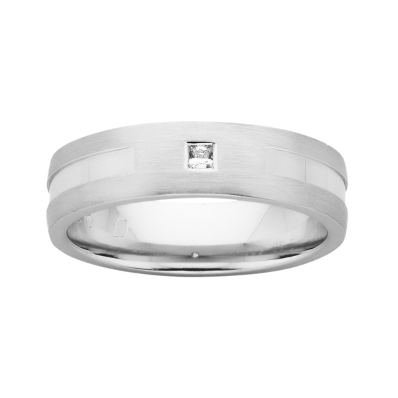 9ct White Gold Princess Cut Diamond Band