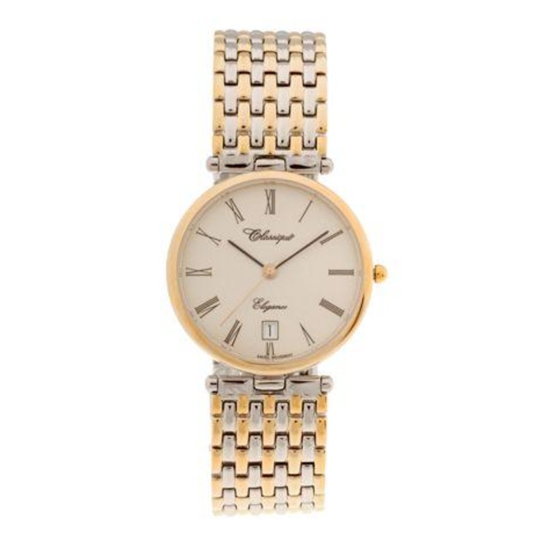 GENTS 2TONE ST/STEEL SWISS QUARTZ BRACELET WATCH