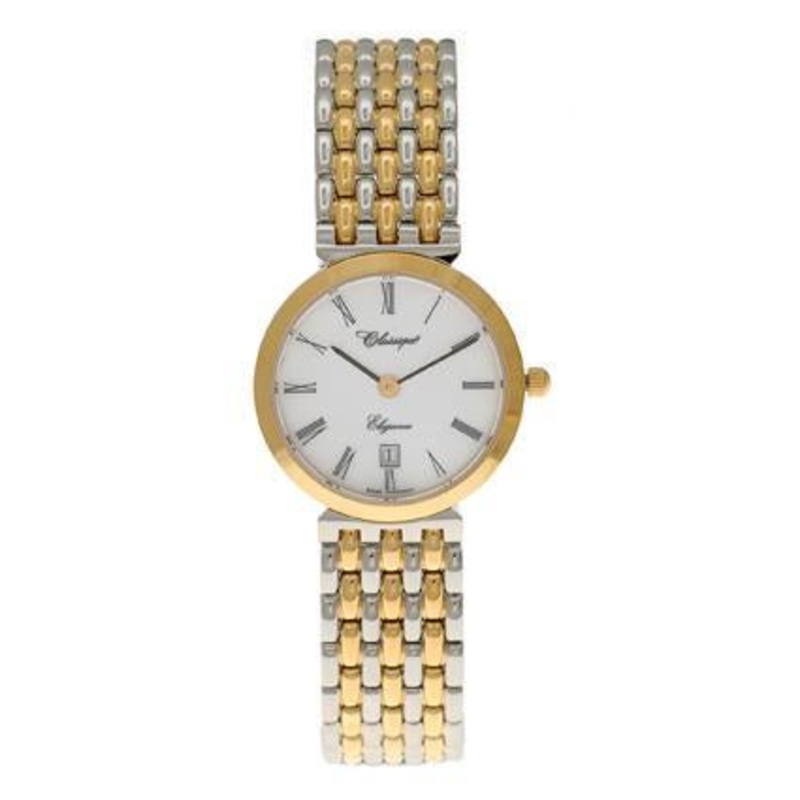 LADIES 2T/GP ST/STEEL SWISS QUARTZ BRACELET