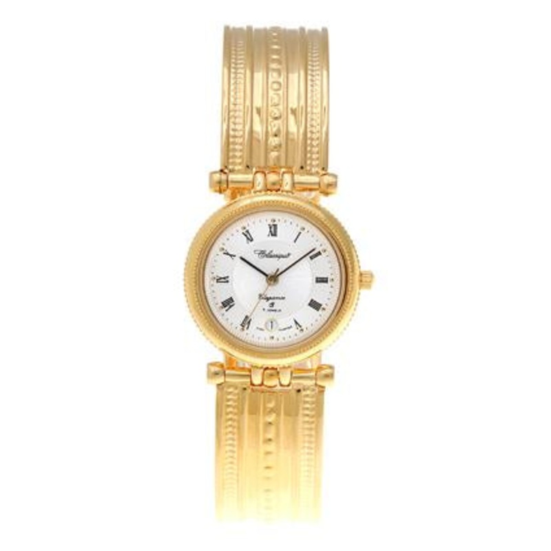 LADIES GP/STEEL SWISS QUARTZ 1/2 BANGLE WATCH