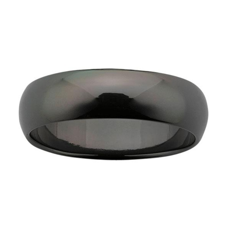 Ziro Classic Polished Black Zirconium Ring