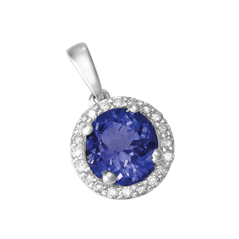 18ct Gold Round Tanzanite Pendant