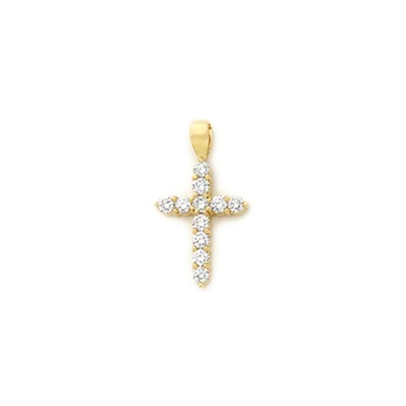 18ct Gold Claw Set Cross Pendant