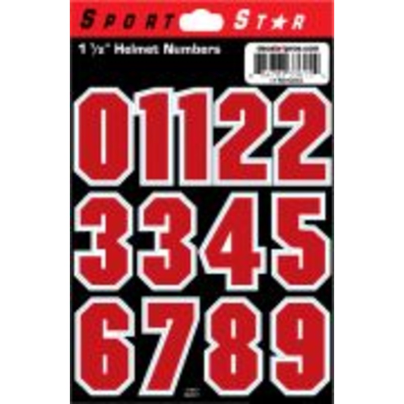 Sidelines Sports Sportstar 1.5″ Helmet Decal RED