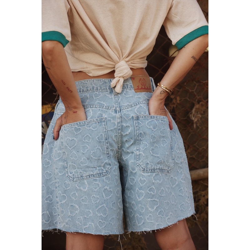 THE DENIM JORTS – HEARTS XS
