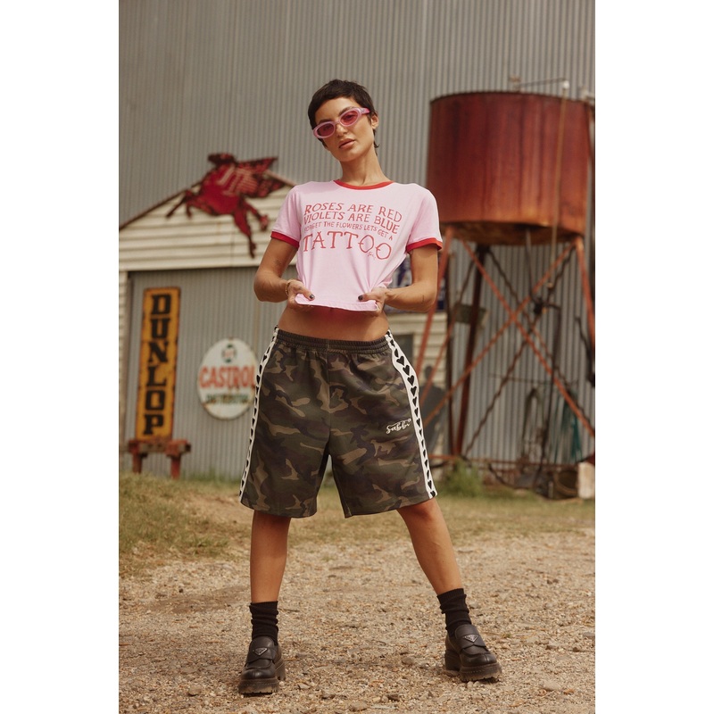 THE RAVING HEARTS SHORTS – CAMO XS