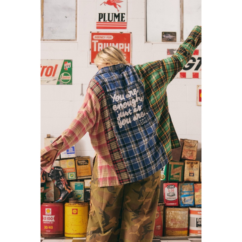 YOU ARE ENOUGH FLANNEL SHIRT – MULTI COLOUR XXS