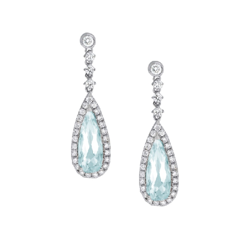 18ct Gold  Aquamarine  Earrings