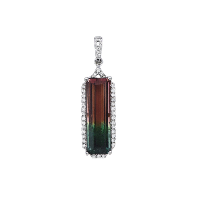 18ct Gold Tourmaline Pendants