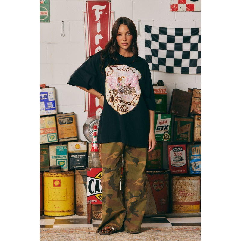 THE VERY OVERSIZED RIDE OR DIE TEE – WASHED BLACK XXS