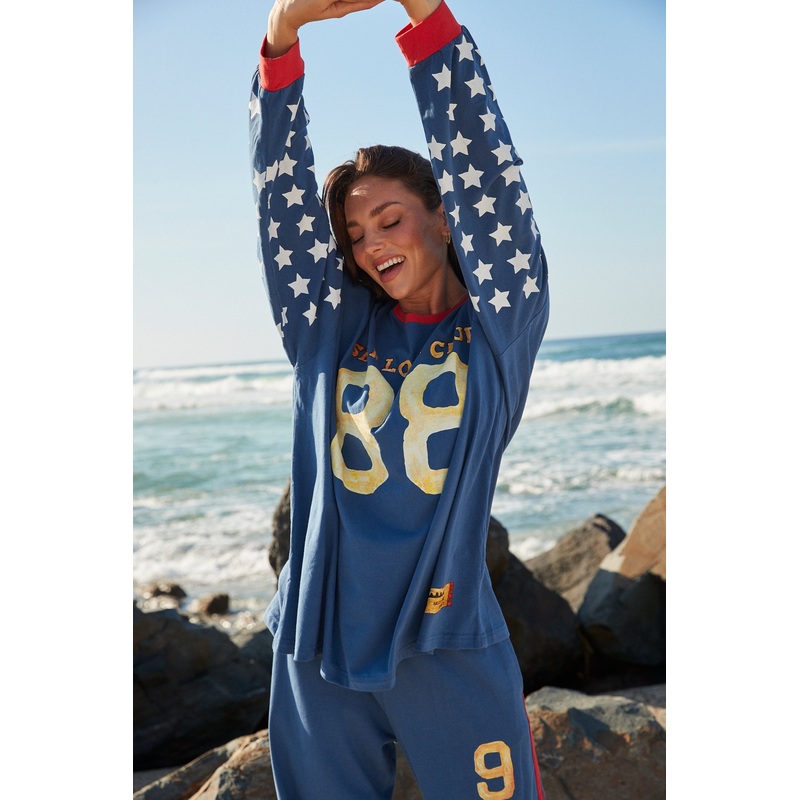 THE YOU CUTE LONG SLEEVE TEE – BLUE XXS