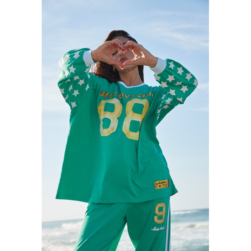 THE YOU CUTE LONG SLEEVE TEE – GREEN XXS