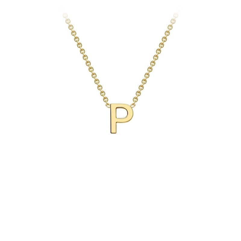 9ct Yellow Gold ‘P’ Initial Adjustable Letter Necklace 38/43cm