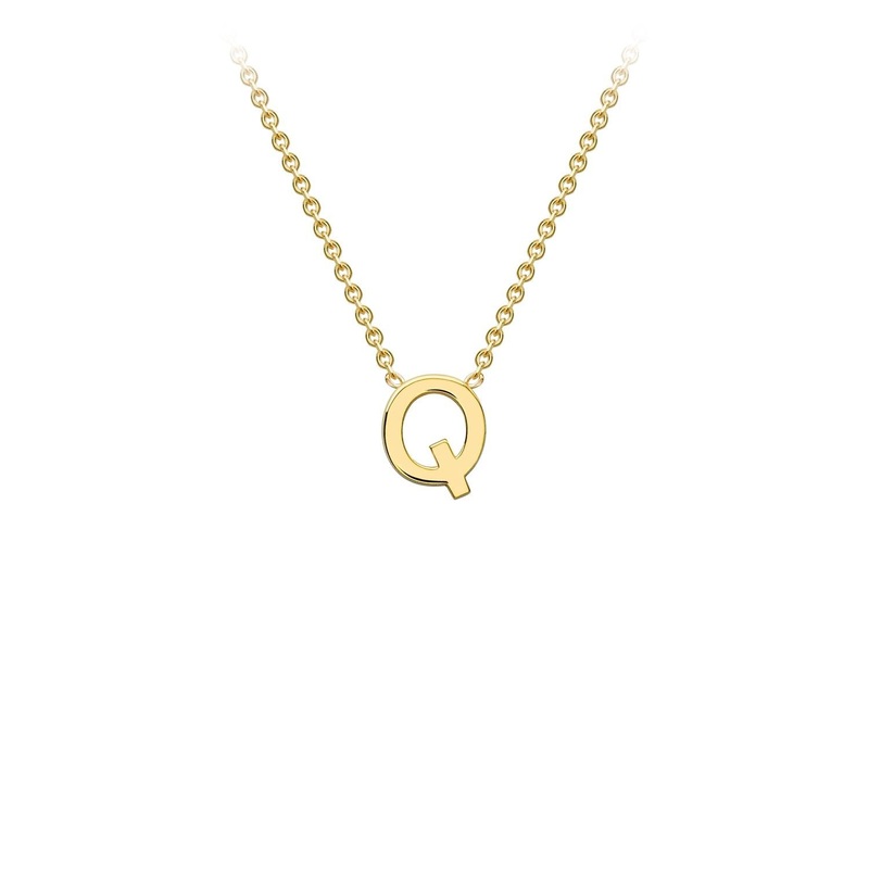 9ct Yellow Gold ‘Q’ Initial Adjustable Letter Necklace 38/43cm