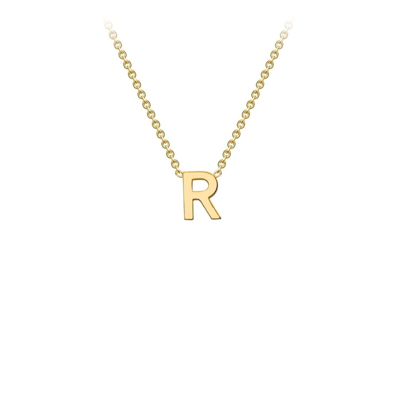 9ct Yellow Gold ‘R’ Initial Adjustable Letter Necklace 38/43cm