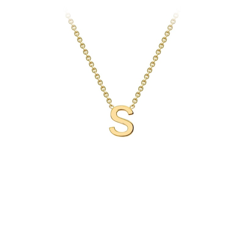 9ct Yellow Gold ‘S’ Initial Adjustable Letter Necklace 38/43cm