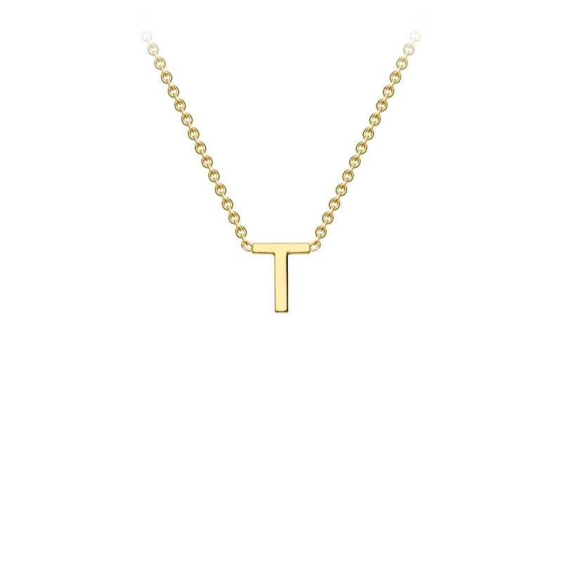 9ct Yellow Gold ‘T’ Initial Adjustable Letter Necklace 38/43cm
