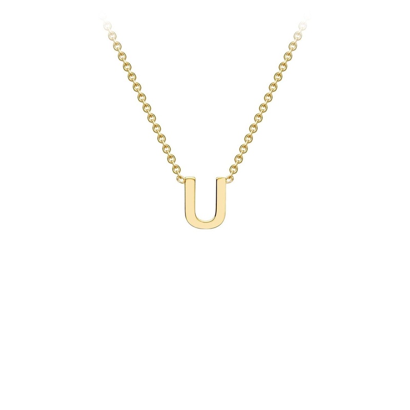 9ct Yellow Gold ‘U’ Initial Adjustable Letter Necklace 38/43cm
