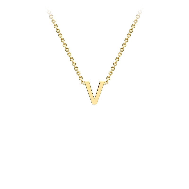 9ct Yellow Gold ‘V’ Initial Adjustable Letter Necklace 38/43cm