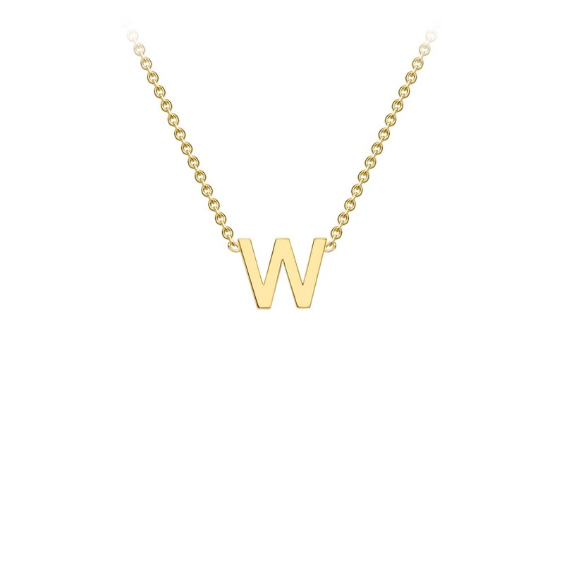 9ct Yellow Gold ‘W’ Initial Adjustable Letter Necklace 38/43cm
