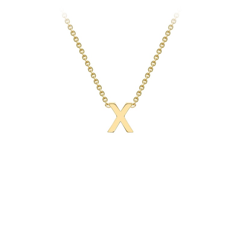 9ct Yellow Gold ‘X’ Initial Adjustable Letter Necklace 38/43cm