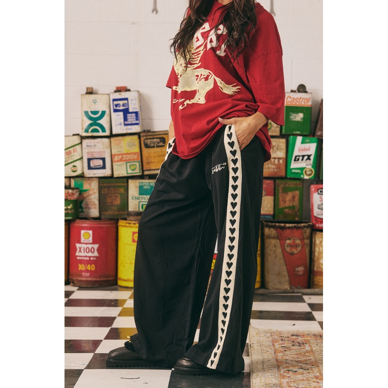 THE RAVING HEARTS PANTS – BLACK XXS