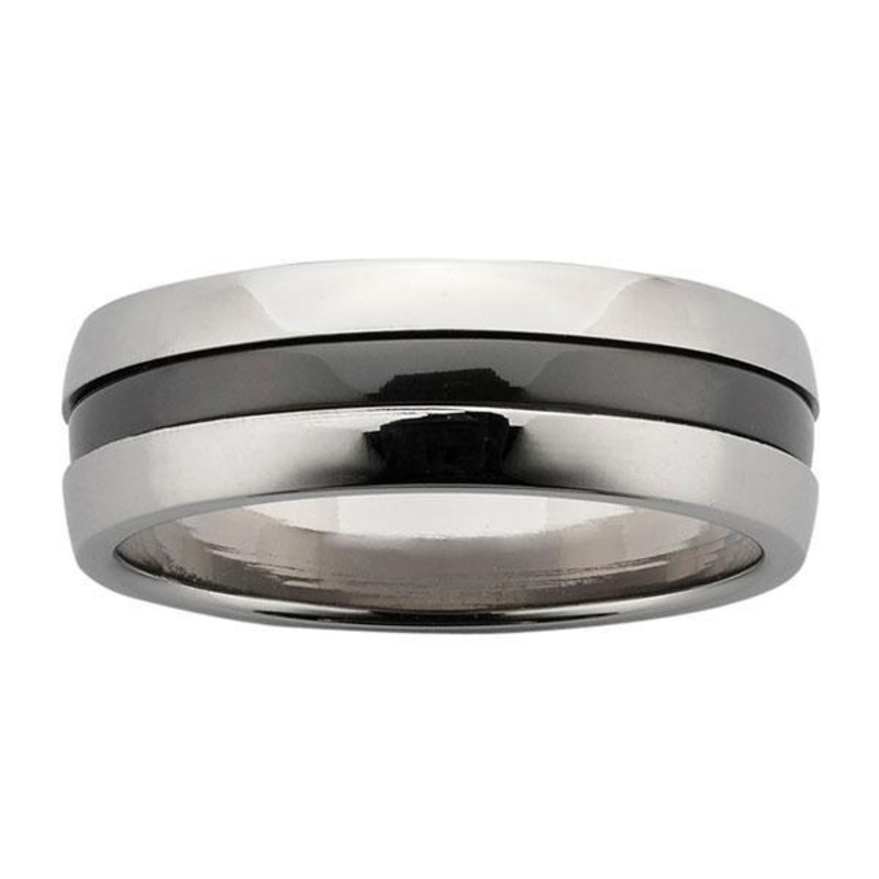 Ziro Titanium Ring with Black Zirconium Centre