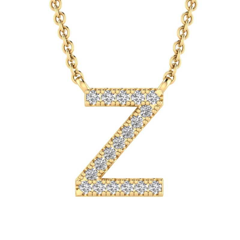 9ct Yellow Gold Diamond Initial ‘Z’ Necklace