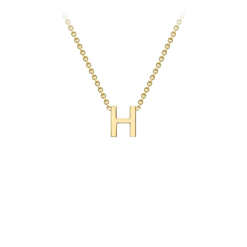 9ct Yellow Gold ‘H’ Initial Adjustable Letter Necklace 38/43cm