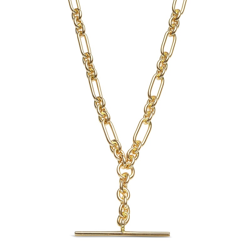 9ct yellow gold t-bar neckelet