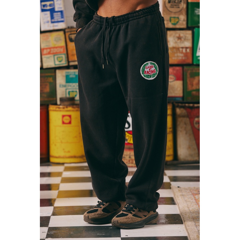 CUFF LEG SWEAT PANTS – BE KIND – ACID WASH BLACK XXS